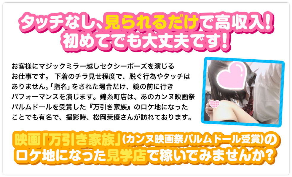 タッチなし見られるだけで高収入!初めてでも大丈夫です!